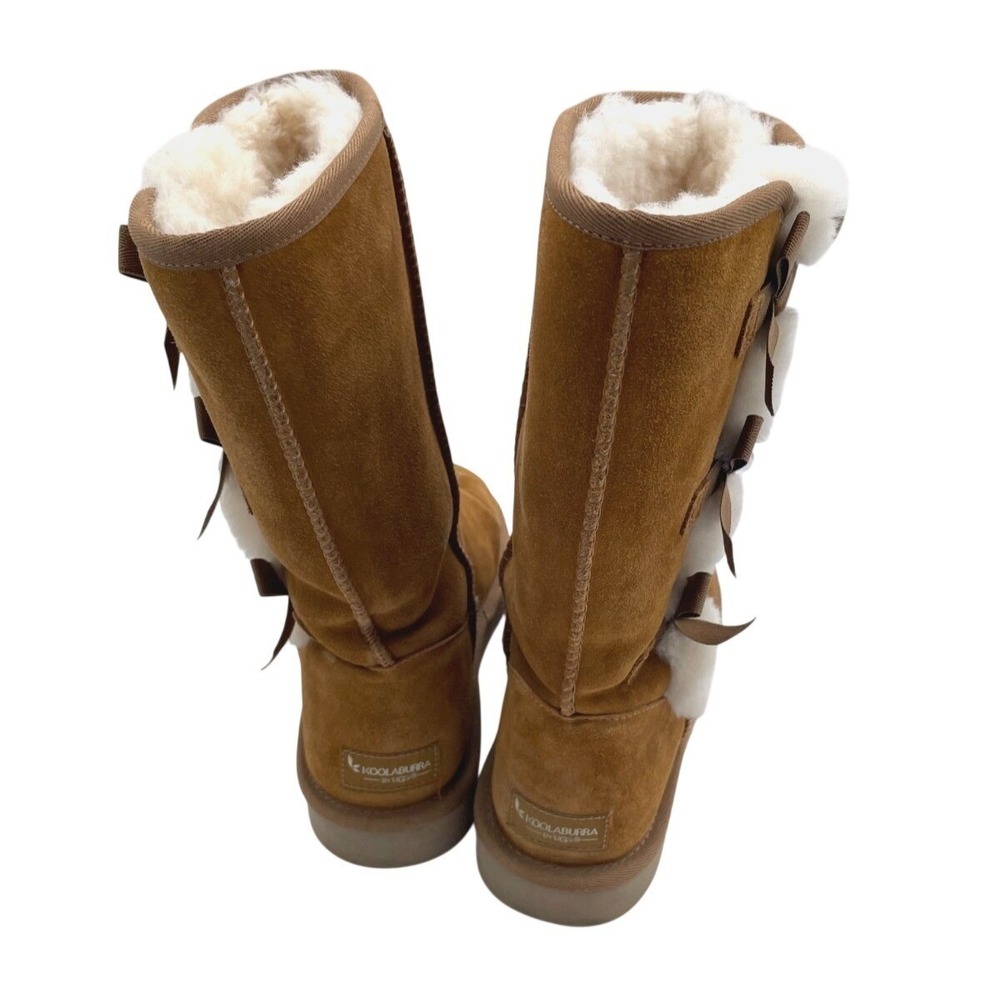 Koolaburra by UGG Victoria Sz 9 Women's Tall Suede‎ Winter Boots Chestnut - Picture 4 of 11